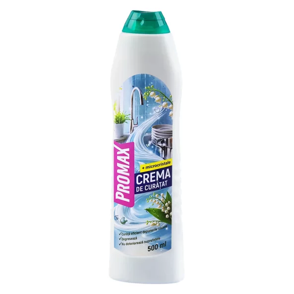 Crema de curatat pentru bucatarie si baie ProMax, parfum lacramioare, 500 ml