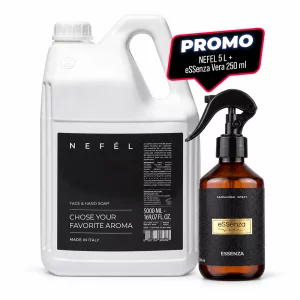 PROMOTIE Sapun lichid Nefel 5 L + Odorizant camera Vera eSSenza Sensation 250 ml, parfumuri la alegere