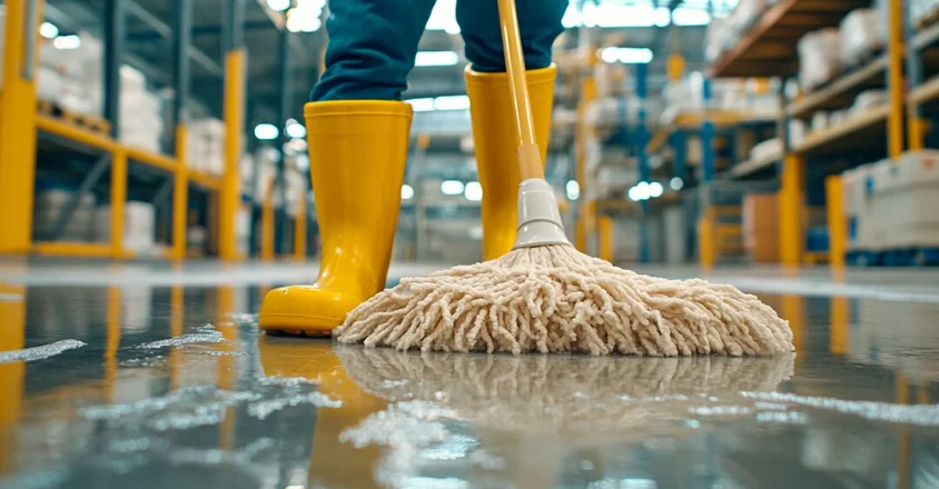 Cu ce detergent cureți eficient podelele într-un depozit logistic?